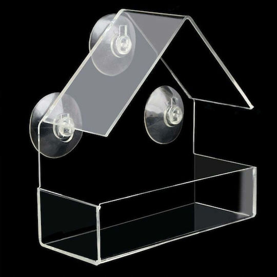 Garden&fun Transparent Acrylic Bird Feeder Window 14.8x6.7x15.5cm Suction Cups