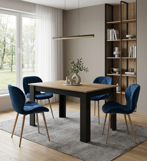 Mango Καρέκλες Τραπεζαρίας Βελούδινες Navy Velvet 2τμχ 61x52x41εκ.