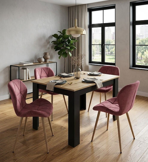 Mango Velvet Dining Chairs Dark Pink 2 Pieces 61x52x41cm