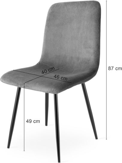 Rift Ess- und Küchenstühle aus Polypropylen Grau Corduroy 2 Stück