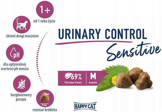 Happy Cat Dry Cat Food for Adult Cats with Sensitive Urinary Tract with Meat / Fish / Poultry 10kg