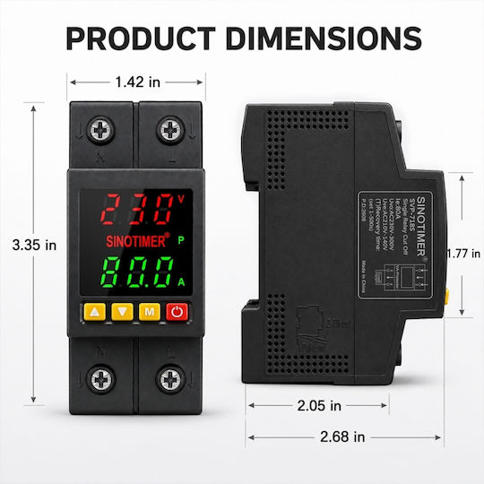 Sinotimer Instrument de Măsură pentru Panou Electric Digital pe Șină Monofazat