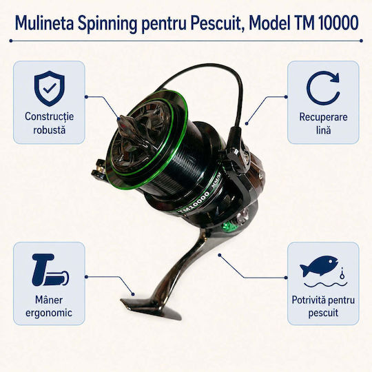 Tm 10000 Mulinetă de pescuit pentru Spinning