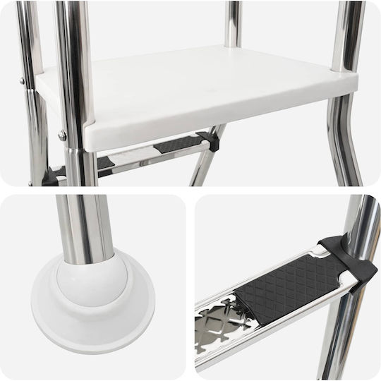 vidaXL Pooltreppe aus Rostfreiem Stahl Silber