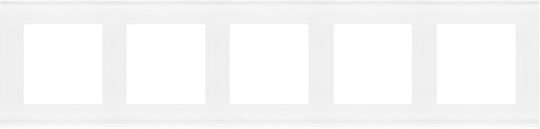 Kontakt-Simon Switch Frame 5 Positions Horizontal Placement White Color TRN5/170