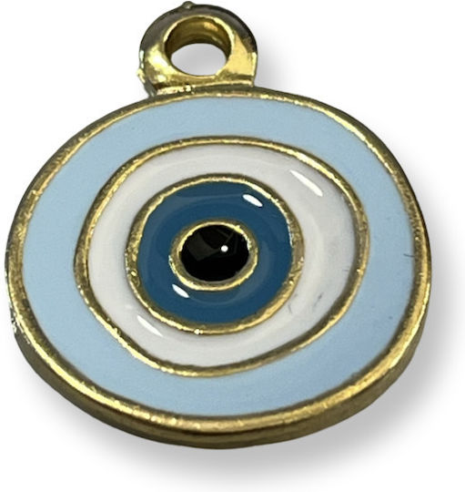Metallauge Auge Emaille Gold 24x20mm Link 3mm – 12 Stück