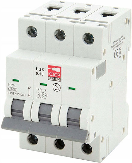 KOOP Elektro Automatischer Leistungsschalter 16A Dreipolig AC