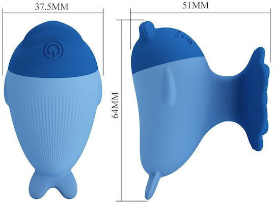 Pretty Love Dolphin Mini Вибратор с Дистанционно Управление Син