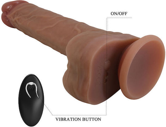 Pretty Love Realistic Vibrator with Remote Control Brown