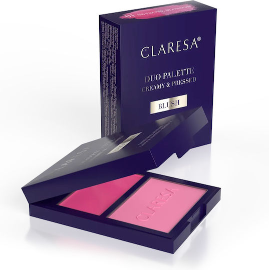 Claresa Duo Rouge & Blush Palette mit Rouge 01 Awesome Blossom 8,5g