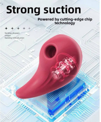 Rechargeable Air-pulse Vulva Suction Device Red