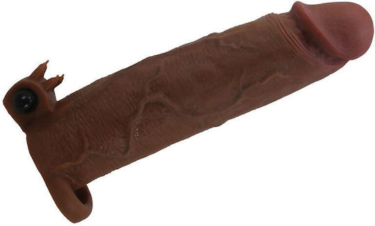 Pretty Love Penis Extension with Vibration Brown 22cm