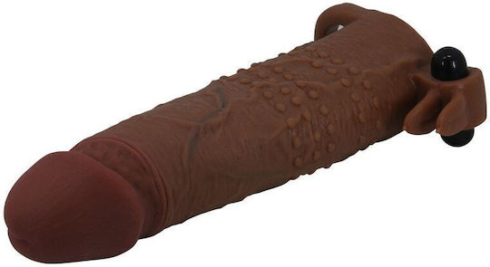 Pretty Love Penis Extension with Vibration Brown 20cm