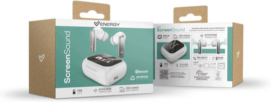 ScreenSound In-Ear Bluetooth Kopfhörer mit Schweißbeständigkeit und Ladekoffer Weiß