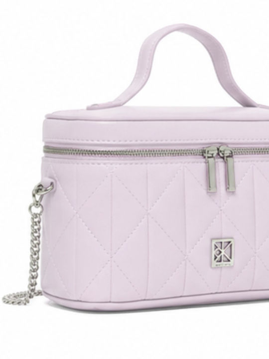 Чанта W Calvin Klein Quilted Beauty Case On Chain Сив Лилав