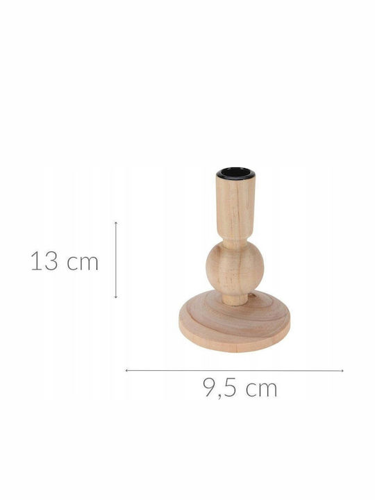 Home&Styling Collection Кандилник Дървен в Бежов Цвят 9.5x9.5см