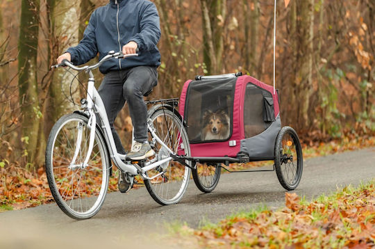 Trixie Wasserdichter Fahrradanhänger für Hundetragetaschen bis 22kg Graue Länge 63cm