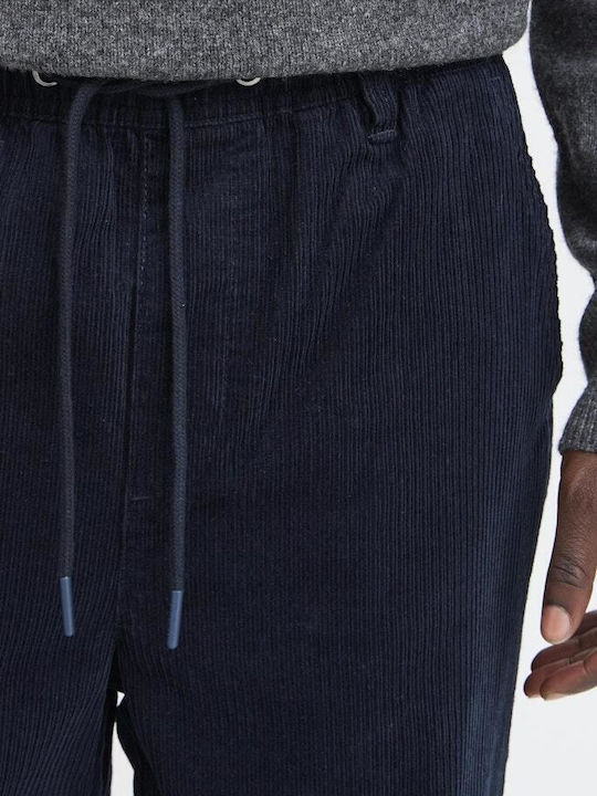Men's Elastic Loose Fit Blue Trousers