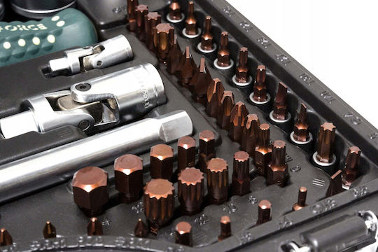 Ratschen- und Steckschlüssel-Set mit Kastanien und Haselnüssen 1/2" & 1/4" 100 Stück