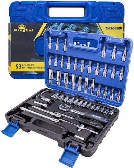 ISMA Fieldmann Ratschen- und Steckschlüssel-Set 1/4" 53 Stück