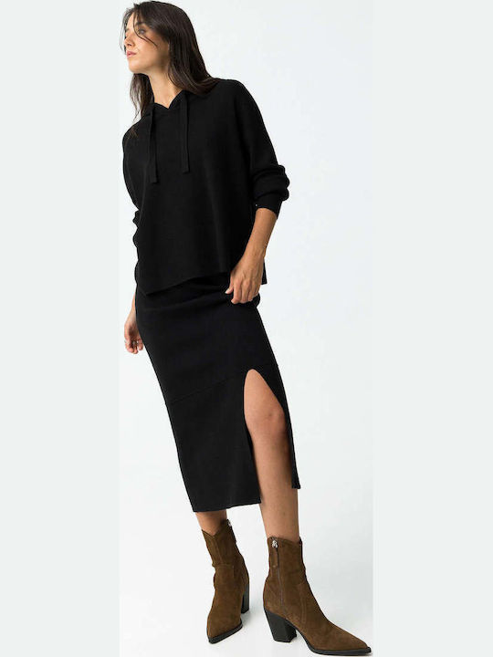 High Waist Maxi Skirt Black