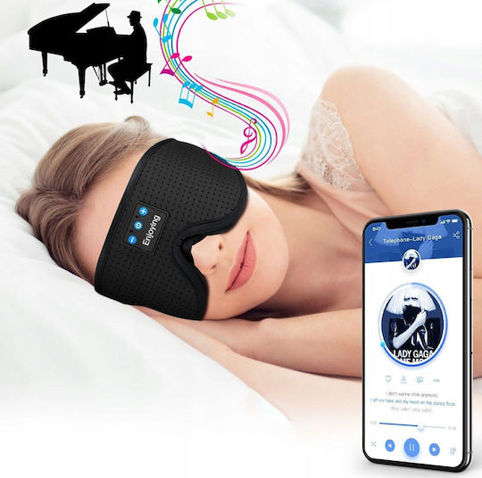 Mozos Lc001-v2 Sleep Mask Memory Foam Mask with Bluetooth Headphones Black