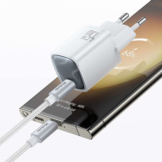 Mcdodo GaN Handyladegerät mit USB-C Ausgangsanschluss und Kabel USB-C - USB-C 45W Stromlieferung Schwarz (Nano Series CH-4433)