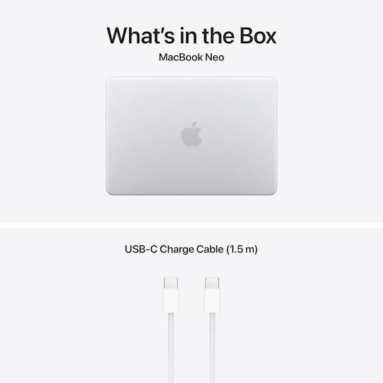 Apple MacBook Neo 13" IPS Retina Display (A18 Pro-6‑Core/8GB/512GB SSD/5‑Core GPU) Сребрист (UK Keyboard)