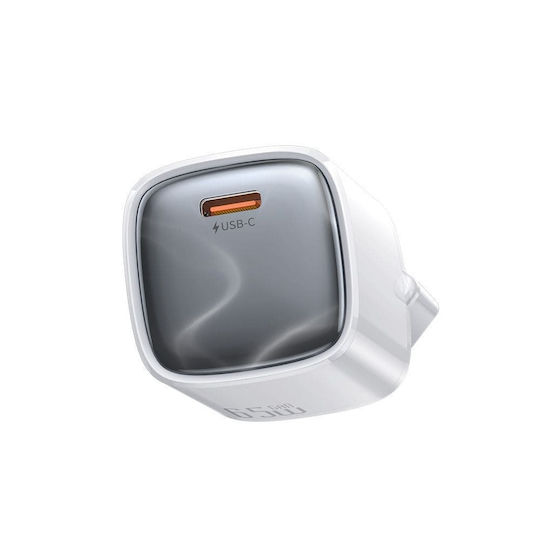 Mcdodo GaN Handyladegerät mit USB-C Ausgangsanschluss und Kabel USB-C - USB-C 65W Stromlieferung Weiß (Nano Series CH-8263)