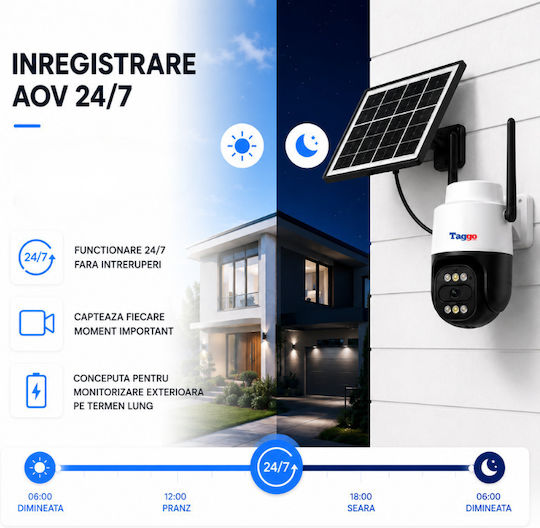 Taggo Stil Cameră De Supraveghere IP 4G Full HD+ 5MP Rezistentă La Apă Cu Comunicare Bidirecțională De La Baterie