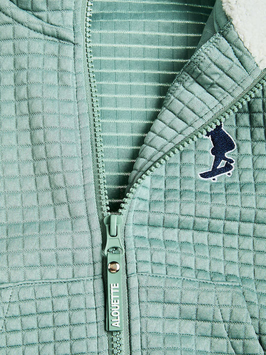 Kinder-Sweatshirt Strickjacke mit Kapuze und Taschen Grüne
