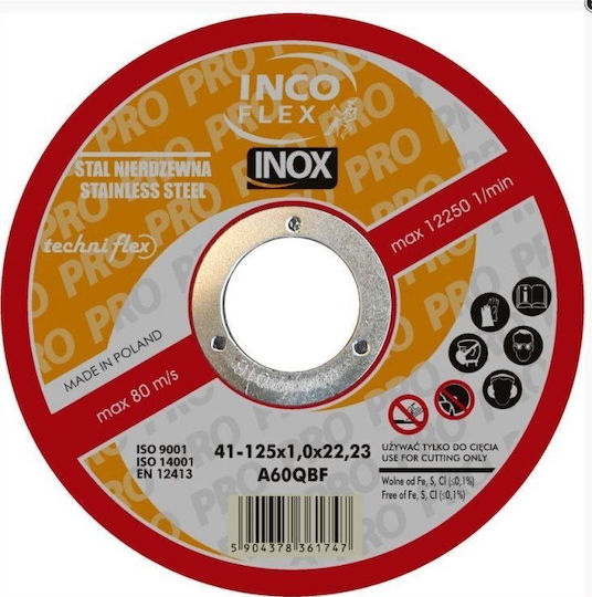 Techniflex Επίπεδος Δίσκος Inox T1a 125*1.0*22