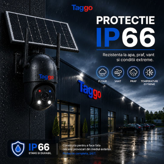 Taggo Stil true IP Cameră de Supraveghere Wi-Fi 4K Impermeabilă cu Baterie, Comunicare Bidirecțională și Obiectiv de 3.6mm