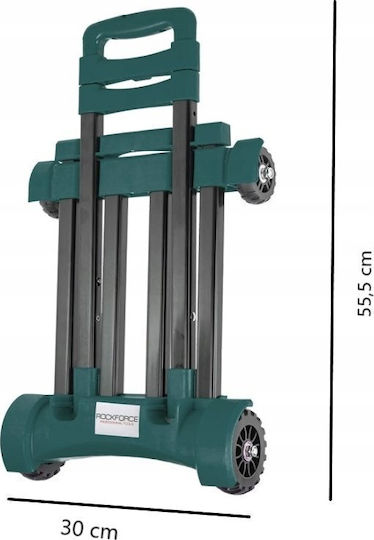 Rockforce Klappbarer Transport-Wagen Mit 50kg Tragfähigkeit Metallisch Schwarz