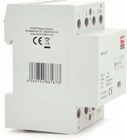 KOOP Elektro Dreipoliger Elektrische Schaltpaneel-Druckknopfschalter 230V 40A