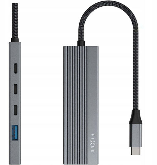 Fixed USB-C Докинг станция с HDMI 4K PD Сив (FIXHU-CR-GR)