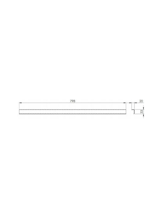 Mâner Pentru Mobilier Din Metal Cromat 798mm (Centrele Găurilor 800mm) SP01_14104669