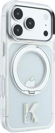 Karl Lagerfeld Etui Kameo Metal Magsafe Ring Stand 360 iPhone 18 Pro Max 17 Pro Max Transparent