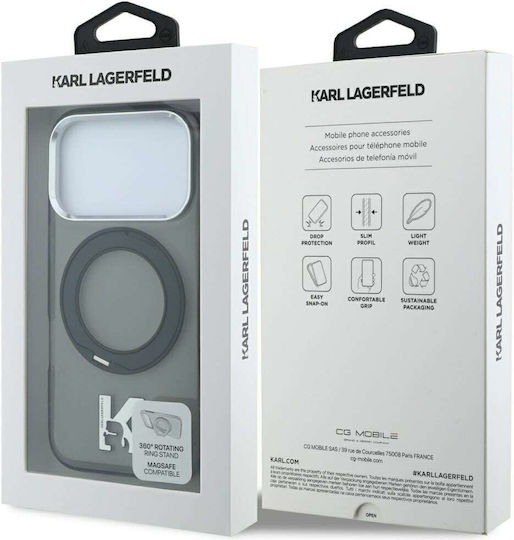 Karl Lagerfeld Kameo Metal Magsafe Ring Stand 360 iPhone 18 Pro Max 17 Pro Max Black
