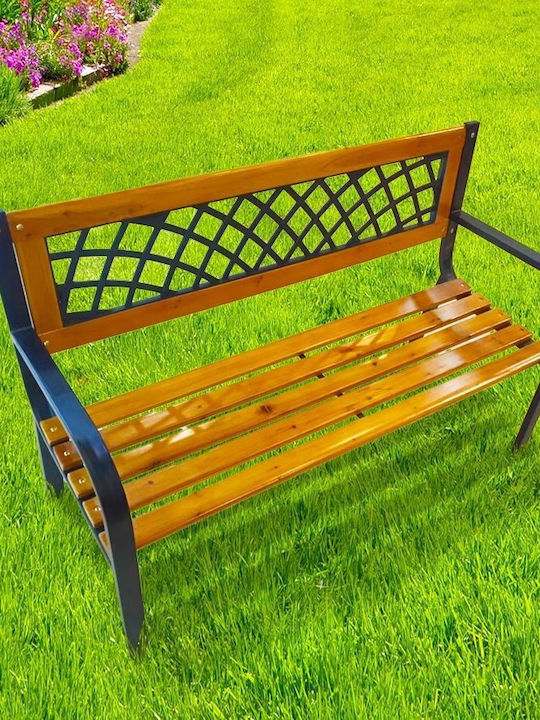 Металик Кафява Градинска Пейка 118x50x75см