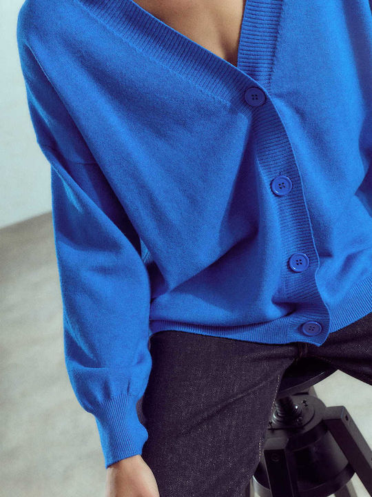 Celestino Cardigan Pentru Femei Tricotat Monocrom Albastru Electric