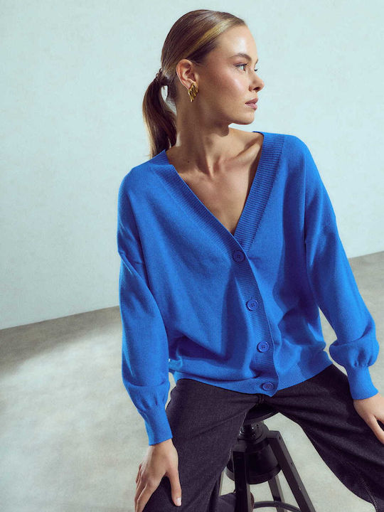 Celestino Cardigan Pentru Femei Tricotat Monocrom Albastru Electric