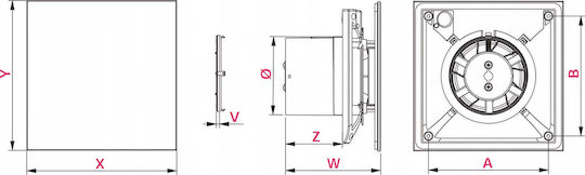 Awenta Wandventilator Badezimmer 100mm Weiß