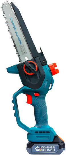 Könner & Söhnen Battery Pruning Chainsaw 1x2Ah Brushless 20V 1.45kg with 20.32cm Blade