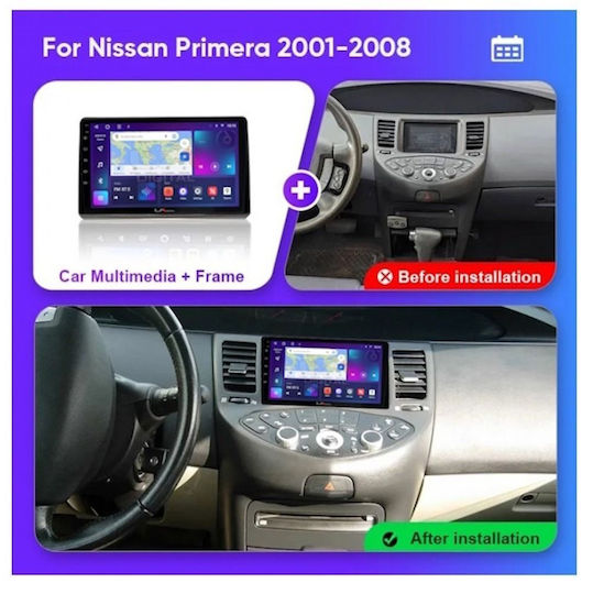 Digital IQ Автомобилна Аудио Система за Nissan Primera 2001-2008 Bluetooth USB Вграден Wi-Fi GPS Apple CarPlay Android Auto с Touch Screen 9"