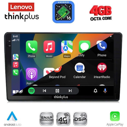 Lenovo Car Audio System for Alfa Romeo Spider / Brera 2004-2012 (Bluetooth/USB/WiFi/GPS/Apple CarPlay/Android Auto) with 9" Touch Screen