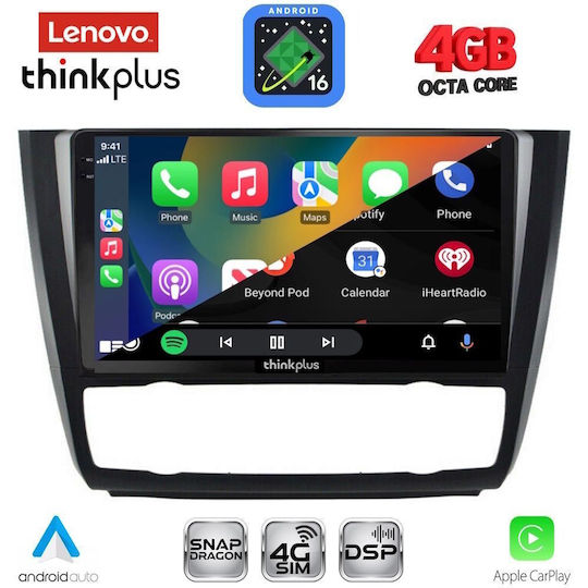 Lenovo Car Audio System for BMW Series 1 2004-2013 with Clima Bluetooth USB WiFi GPS Apple CarPlay Android Auto with 9" Touch Screen