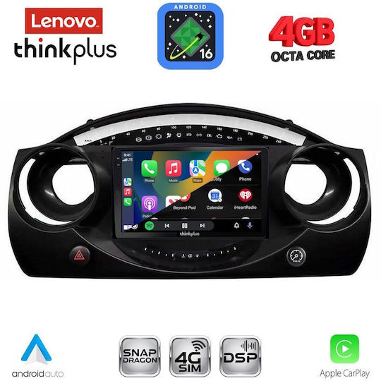 Lenovo Автомобилна Аудио Система за Mini Cooper 2000-2006 (Bluetooth/USB/Вграден Wi-Fi/GPS/Apple CarPlay/Android Auto) с Touch Screen 9"