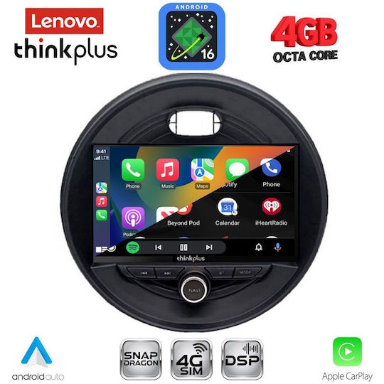 Lenovo Автомобилна Аудио Система за Mini Cooper / Clubman / Roadster / Countryman (Bluetooth/USB/Вграден Wi-Fi /GPS/Apple CarPlay/Android Auto) с Touch Screen 9"