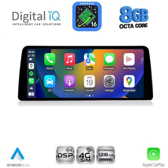 Digital IQ Sistem Audio Auto Pentru BMW Seria 3 2005-2012 Bluetooth USB AUX Wi-Fi GPS Apple CarPlay Android Auto Cu Ecran Tactil 10.25